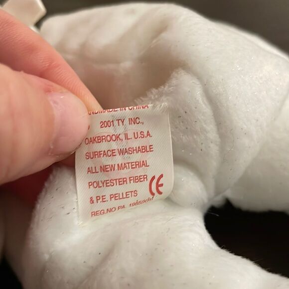 Ty Beanie Baby Mrs. 2001 Bride Beanie Baby with Silver in Fur Excellent NWT - Picture 6 of 8